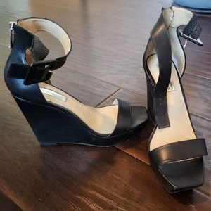 INC wedge sandals, black, size 7